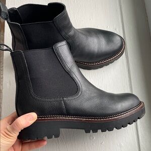 Black Leather Chelsea Boots